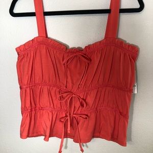 NWT Inc Ruched Tie Tank Top - Size M